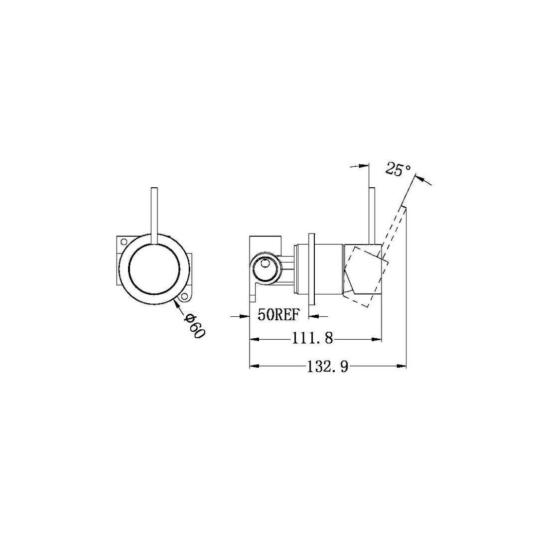 Nero Mecca Shower Mixer 60Mm Handle Up Plate Brushed Bronze Nr221911Jbz