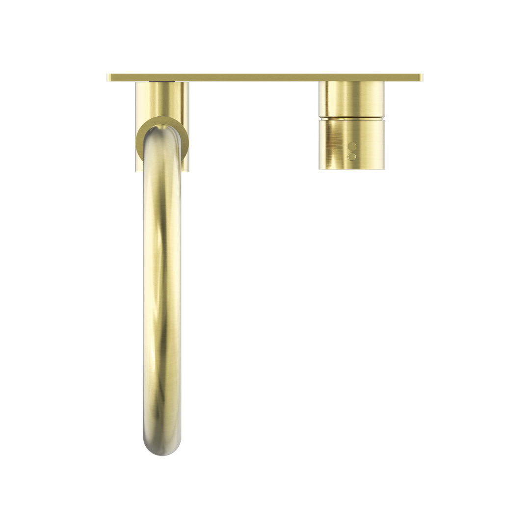 Nero Mecca Wall Basin/Bath Mixer Swivel Spout Handle Up - Brushed Gold
