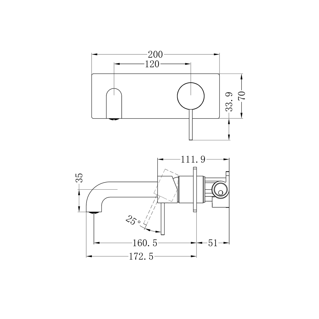 Nero Mecca Wall Basin/Bath Mixer 160Mm Matte White