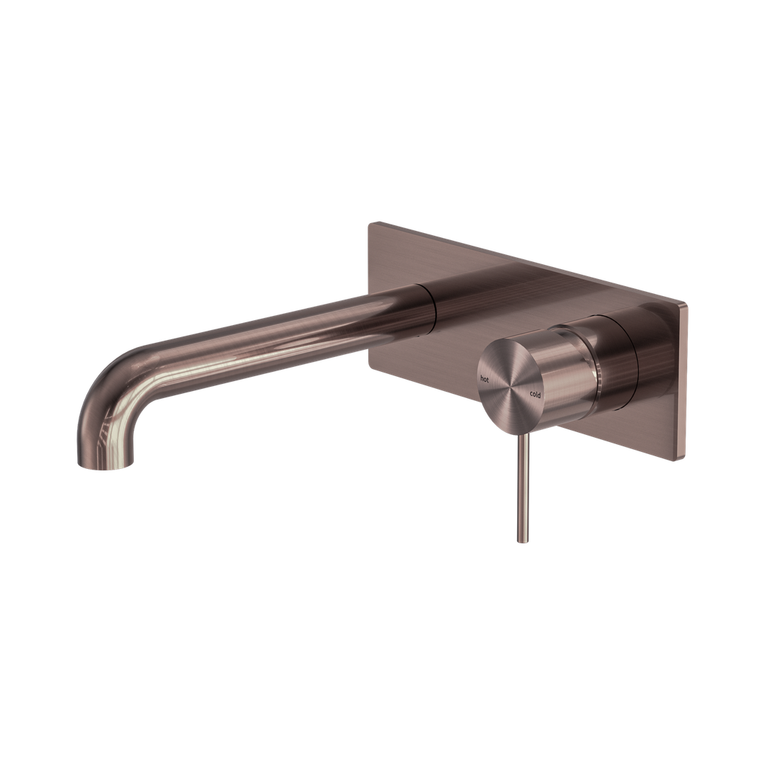 Nero Mecca Wall Basin/Bath Mixer 230Mm Brushed Bronze