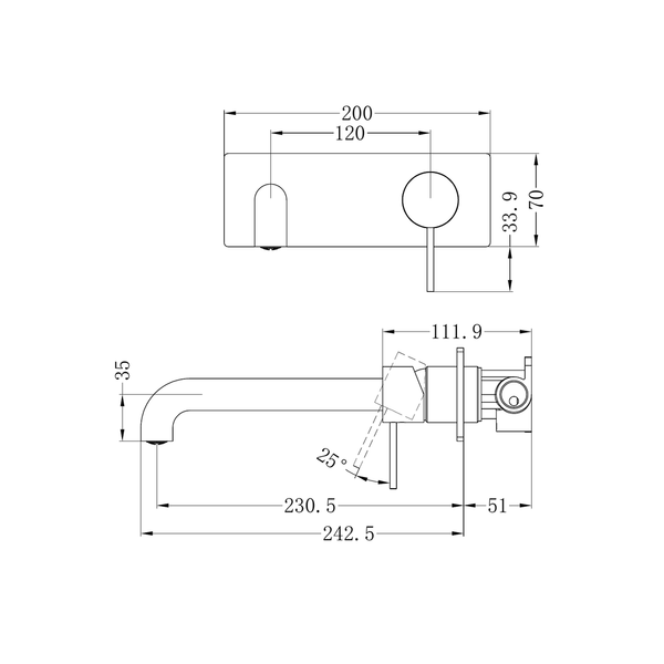 Nero Mecca Wall Basin Mixer 230Mm Matte White Nr221907A230Mw