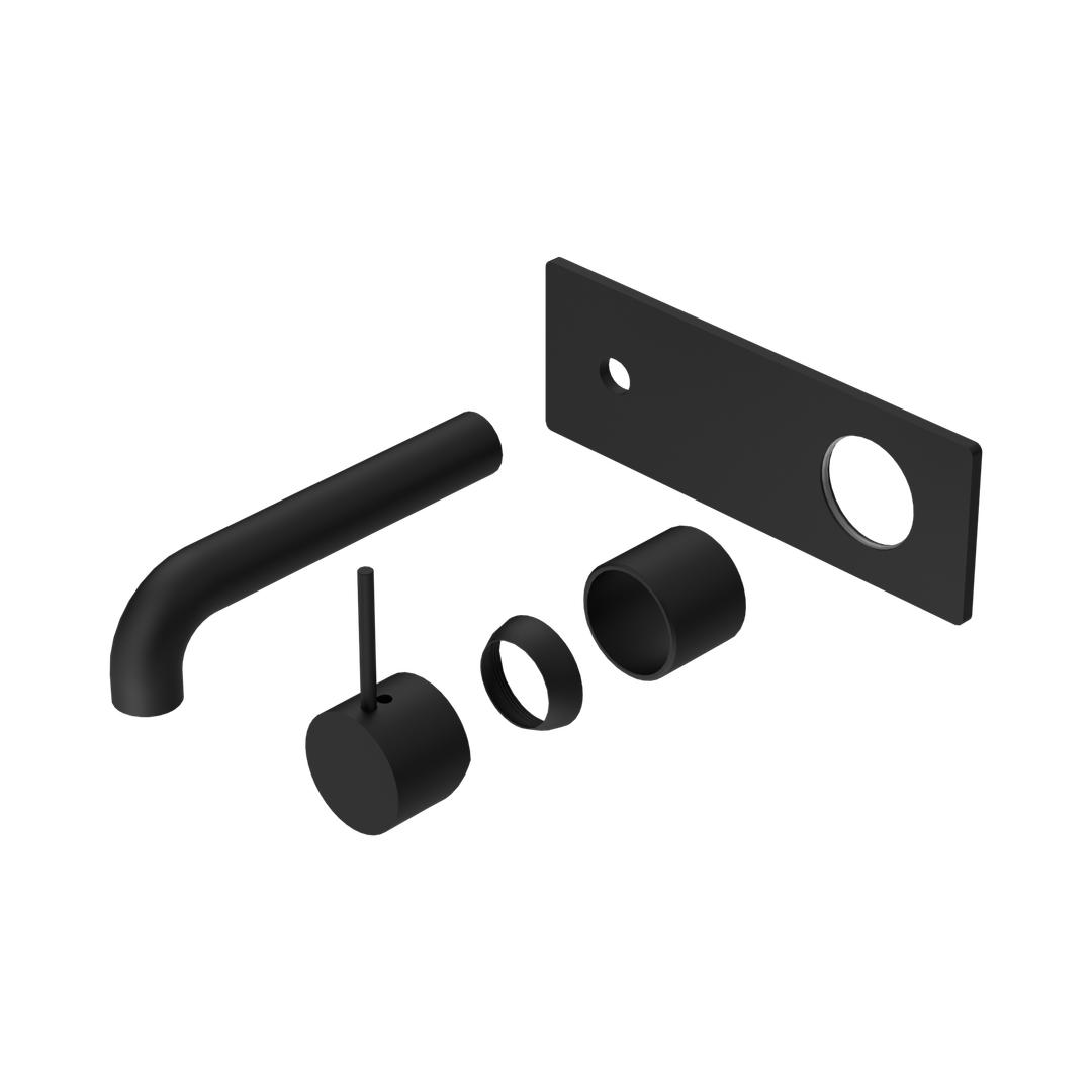 Nero Mecca Wall Basin/Bath Mixer Handle Up 160Mm Trim Kits Only Matte Black
