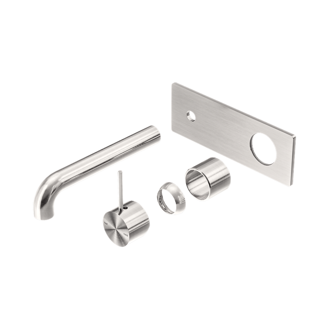 Nero Mecca Wall Basin/Bath Mixer Handle Up 185Mm Trim Kits Only Brushed Nickel