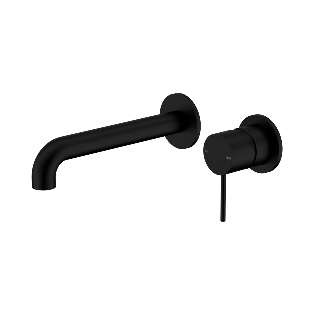 Nero Mecca Wall Basin/Bath Mixer Separate Back Plate 120Mm Matte Black