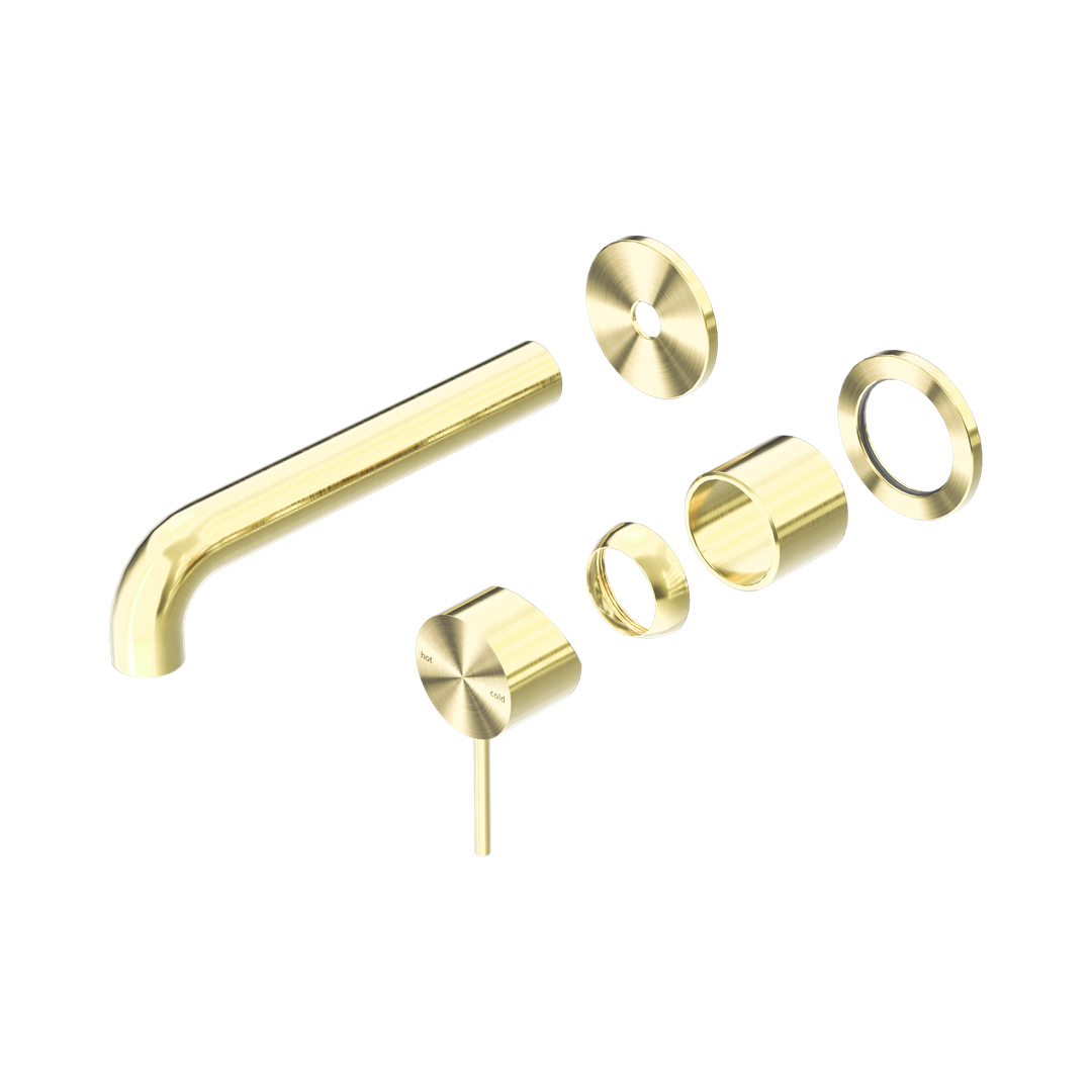 Nero Mecca Wall Basin/Bath Mixer Separate Back Plate 185Mm Trim Kits Only Brushed Gold