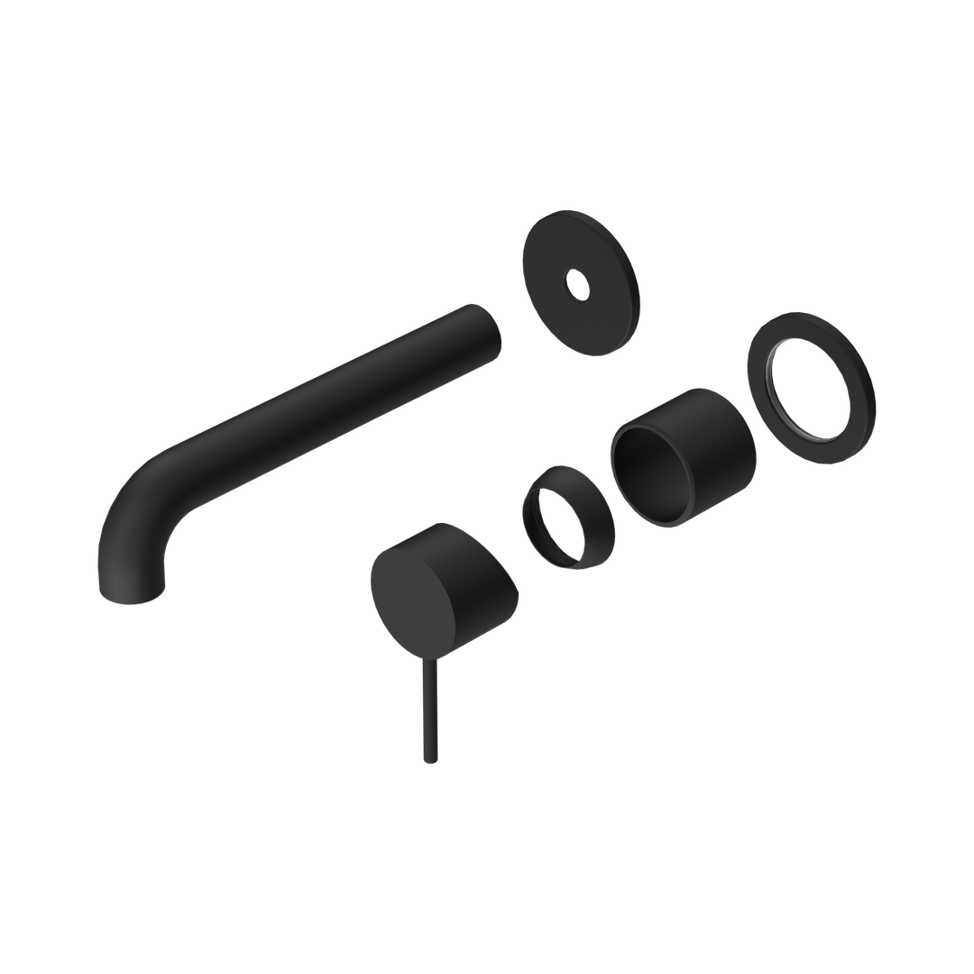 Nero Mecca Wall Basin/Bath Mixer Separate Back Plate 185Mm Trim Kits Only Matte Black