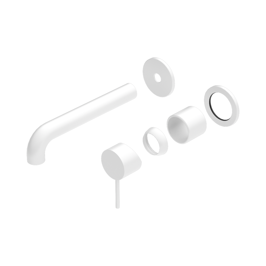 Nero Mecca Wall Basin/Bath Mixer Separate Back Plate 185Mm Trim Kits Only Matte White