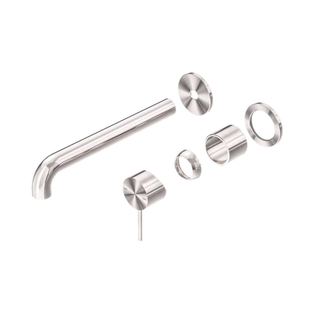 Nero Mecca Wall Basin/Bath Mixer Separate Back Plate 260Mm Trim Kits Only Brushed Nickel