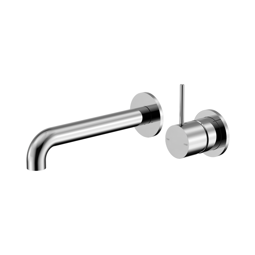 Nero Mecca Wall Basin/Bath Mixer Separate Back Plate Handle Up 120Mm Chrome
