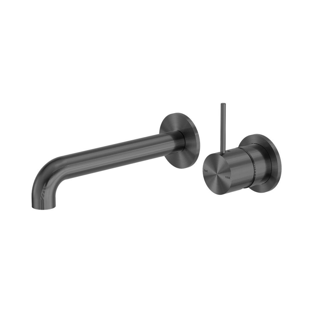 Nero Mecca Wall Basin/Bath Mixer Separate Back Plate Handle Up 120Mm Gun Metal