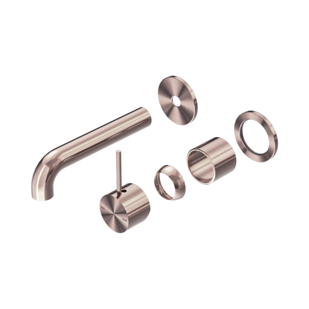 Nero Mecca Wall Basin/Bath Mixer Sep. Back Plate Handle Up 120Mm Trim Kit Only Brushed Bronze
