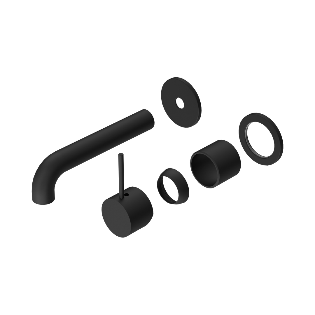 Nero Mecca Wall Basin/Bath Mixer Sep. Back Plate Handle Up 120Mm Trim Kit Only Matte Black