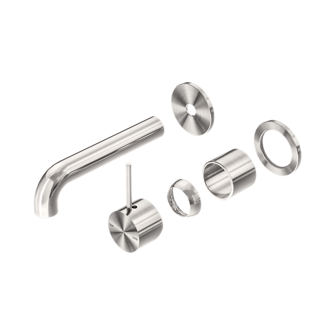 Nero Mecca Wall Basin/Bath Mixer Sep. Back Plate Handle Up 160Mm Trim Kit Only Brushed Nickel