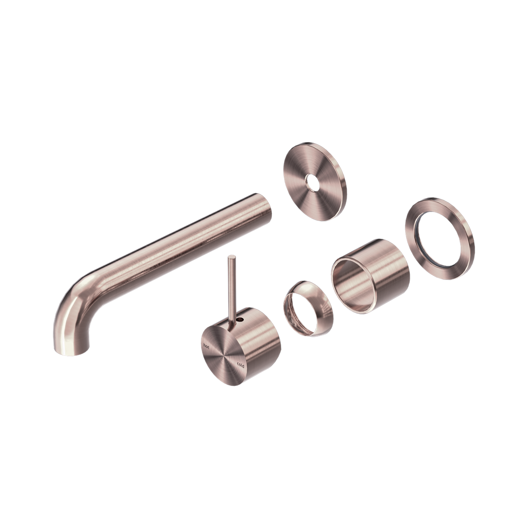 Nero Mecca Wall Mixer Separate Back Plate Handle Up 185Mm Trim Kits Only Brushed Bronze