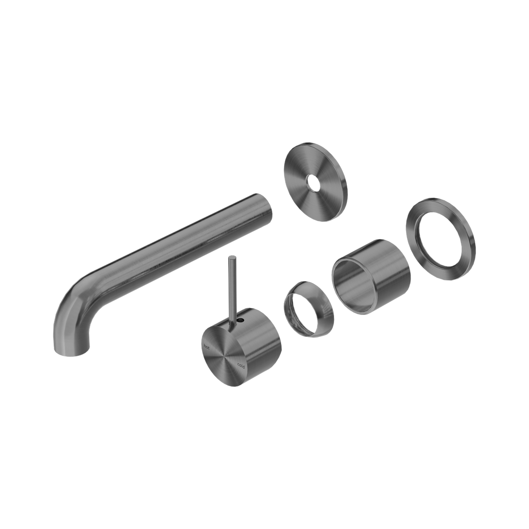 Nero Mecca Wall Mixer Separate Back Plate Handle Up 185Mm Trim Kits Only Gun Metal