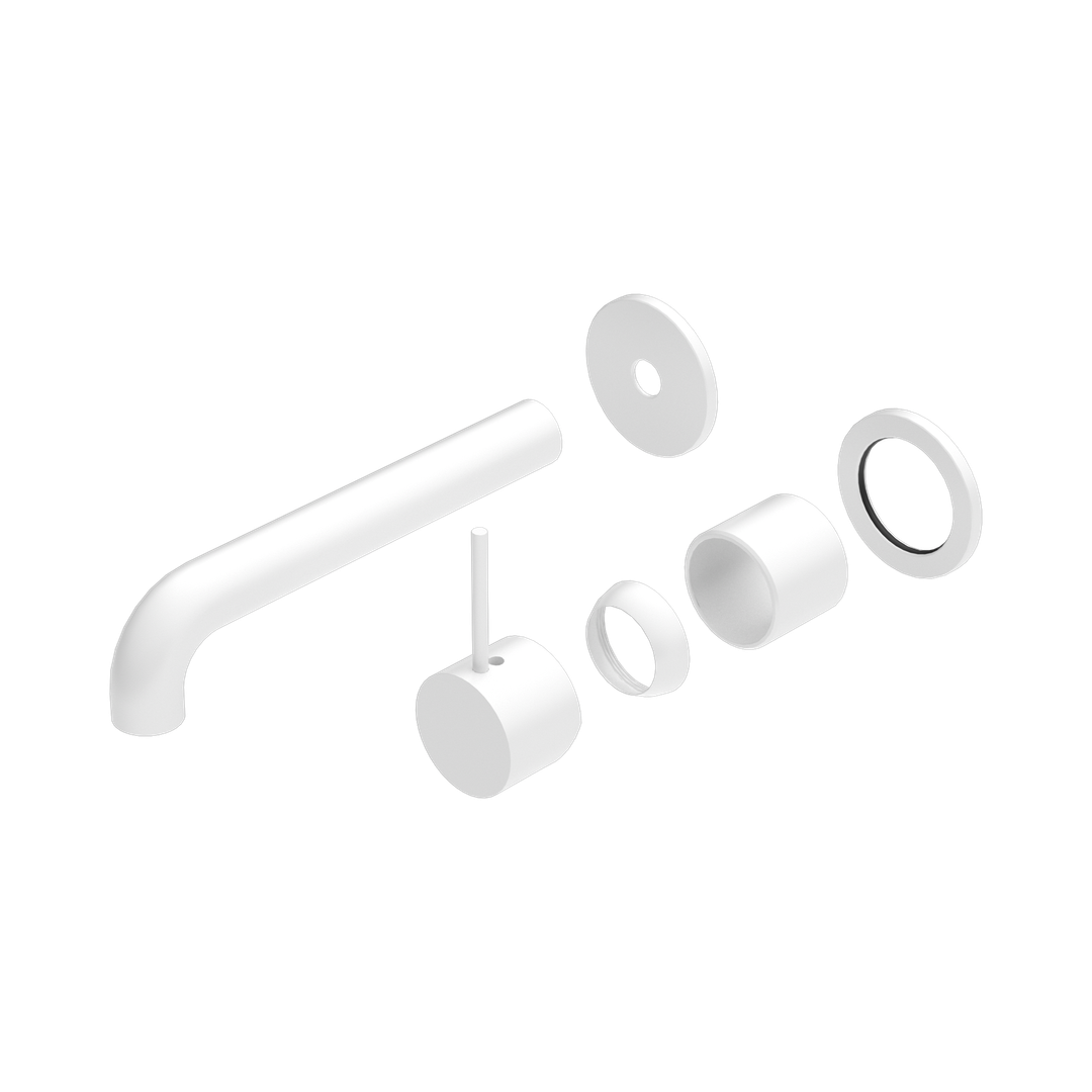 Nero Mecca Wall Mixer Separate Back Plate Handle Up 185Mm Trim Kits Only Matte White