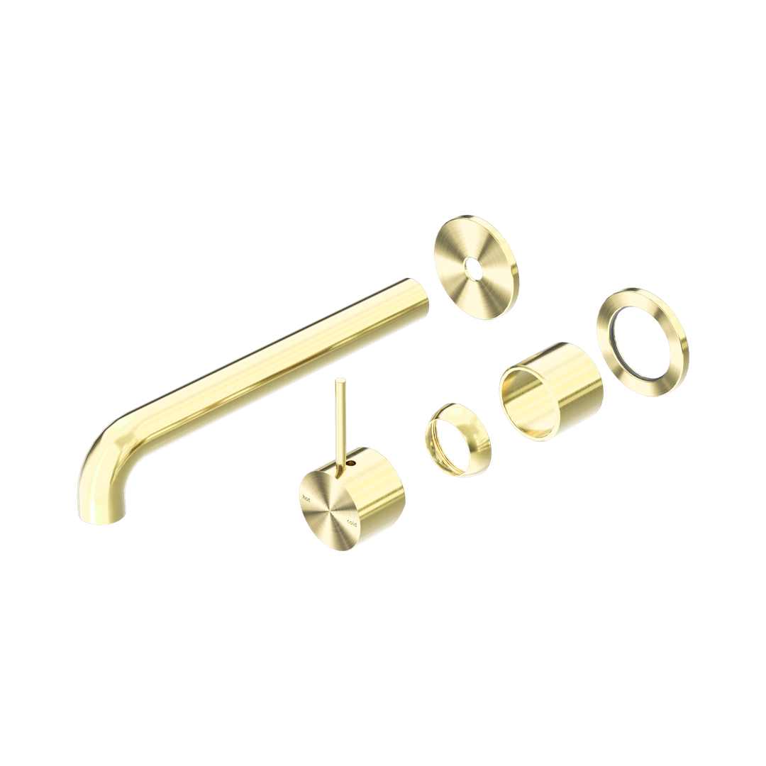 Nero Mecca Wall Basin/Bath Mixer Sep. Back Plate Handle Up 260Mm Trim Kit Only Brushed Gold
