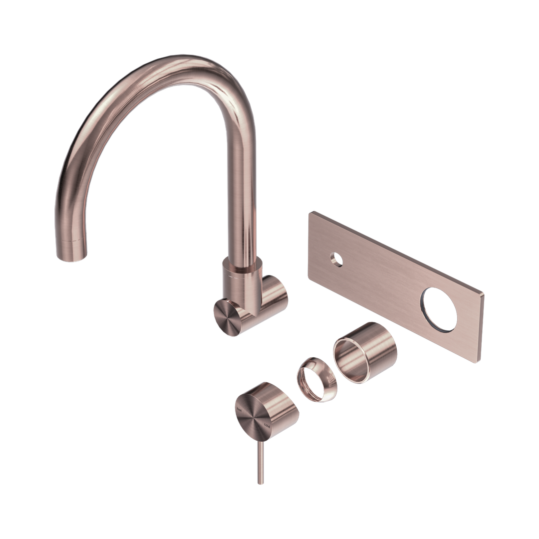 Nero Mecca Wall Basin/Bath Mixer Swivel Spout Trim Kits Only Brushed Bronze