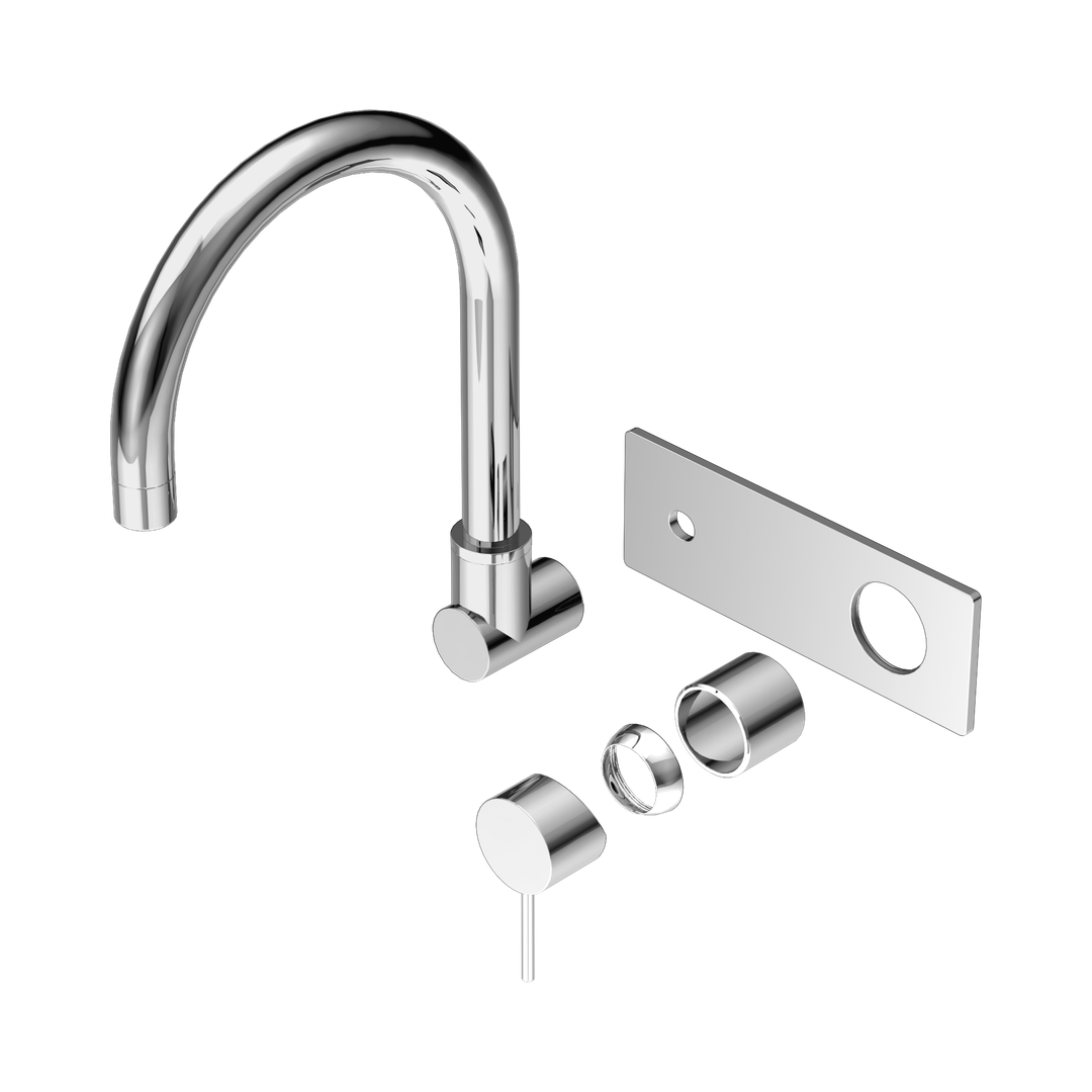 Nero Mecca Wall Basin/Bath Mixer Swivel Spout Trim Kits Only Chrome