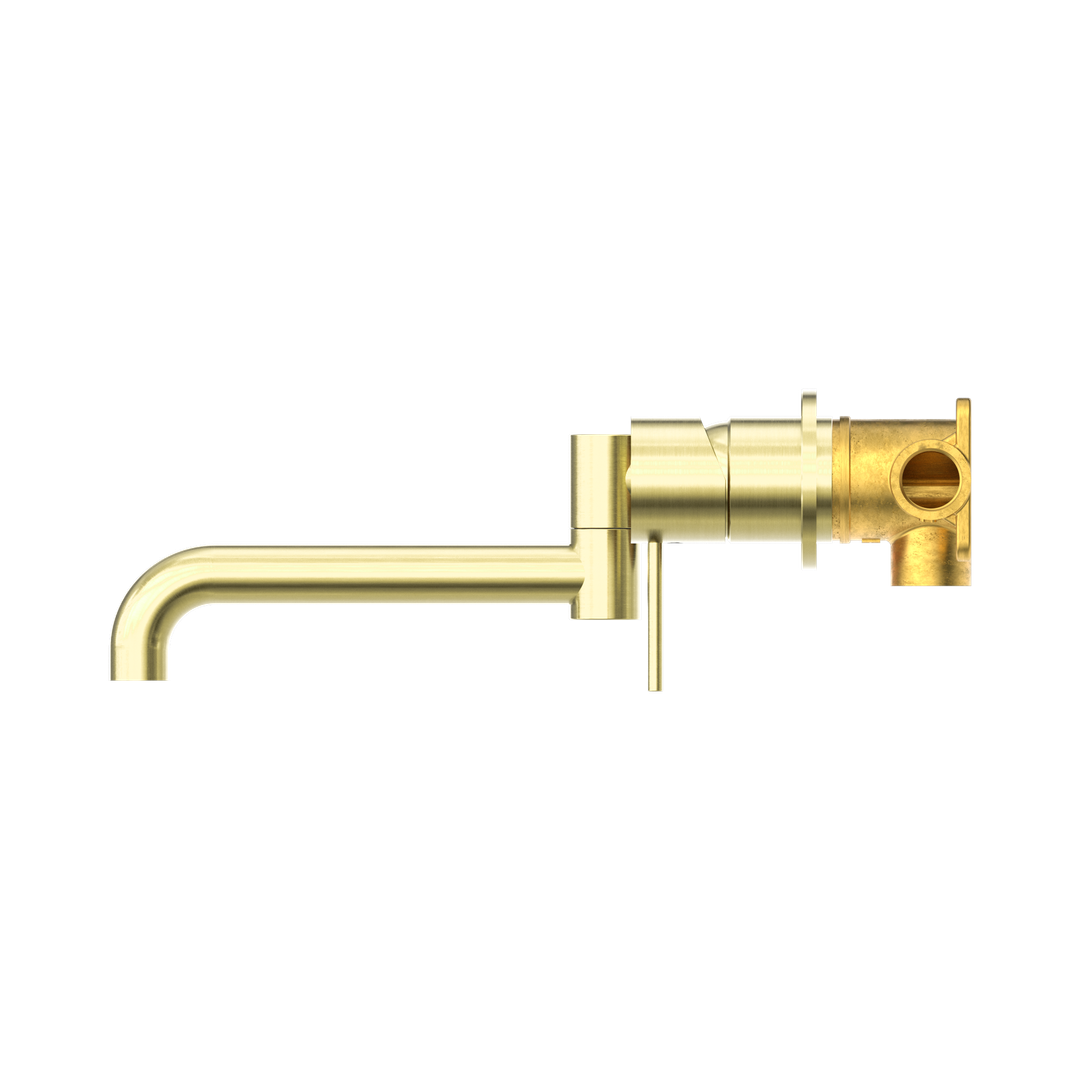 Nero Mecca Wall Basin/Bath Mixer Swivel Spout 225Mm Brushed Gold Nr221910Rbg