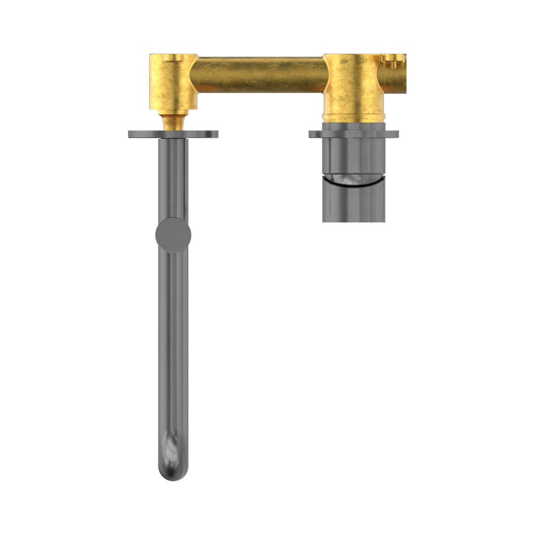 Nero Mecca Wall Basin/Bath Mixer Swivel Spout 225mm - Gunmetal