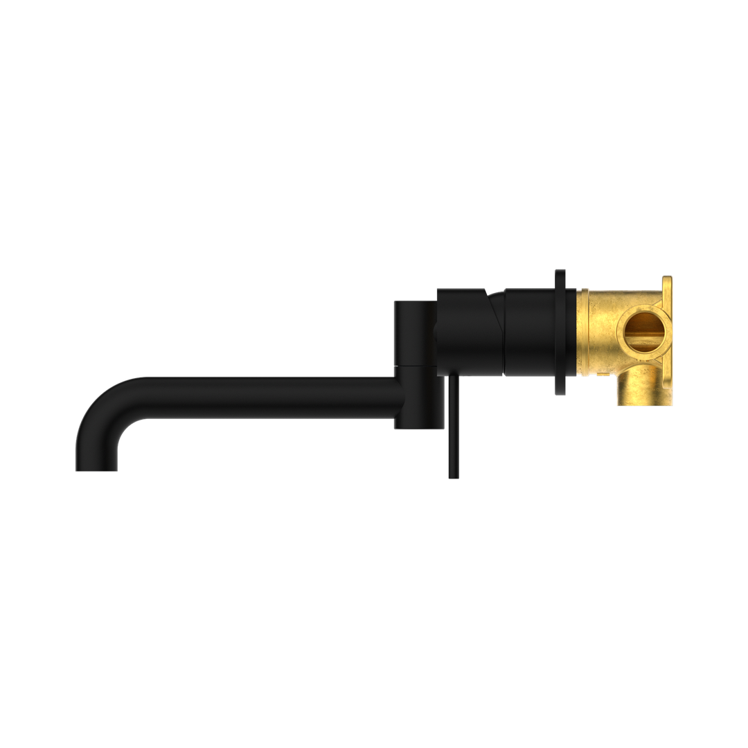 Nero Mecca Wall Basin/Bath Mixer Swivel Spout 225mm - Matt Black