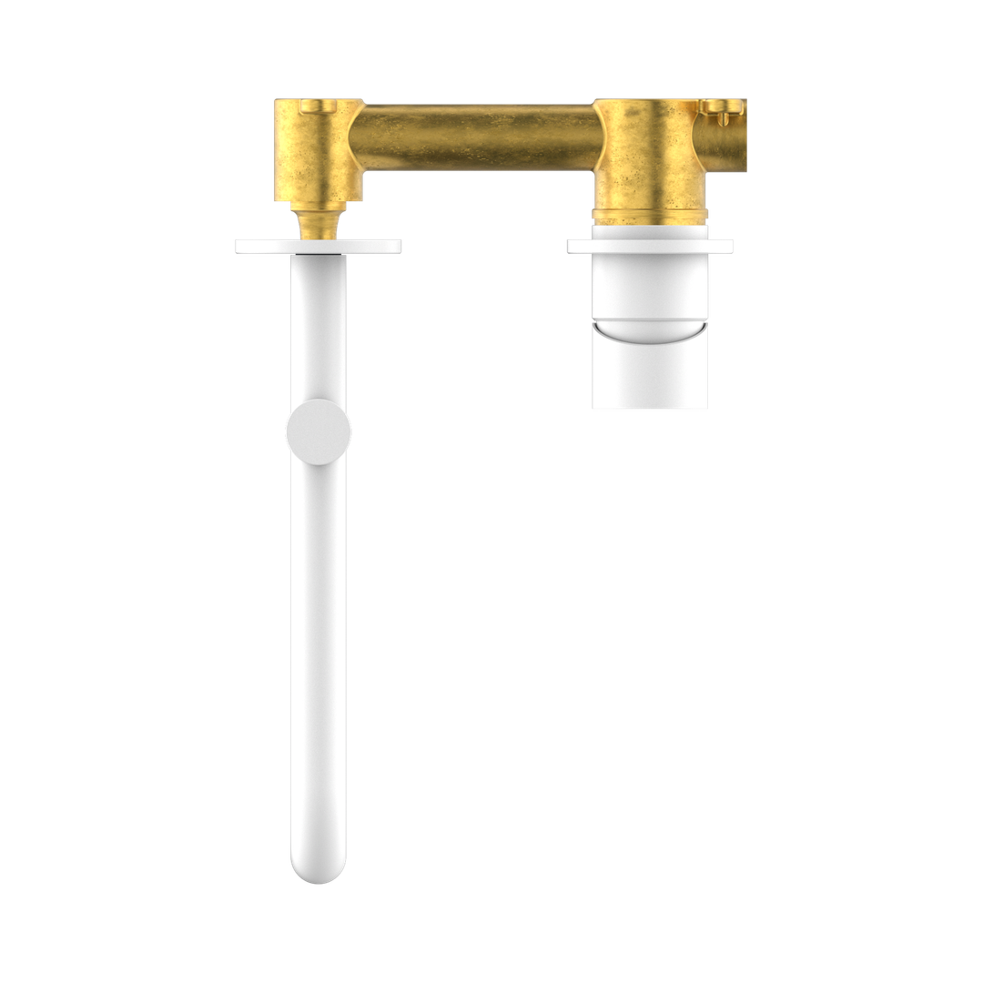 Nero Mecca Wall Basin/Bath Mixer Swivel Spout 225mm - Matt White