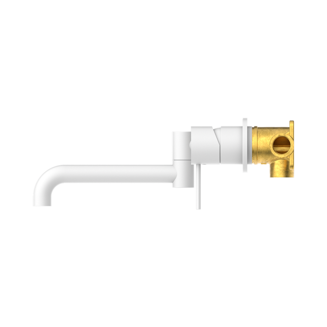Nero Mecca Wall Basin/Bath Mixer Swivel Spout 225mm - Matt White
