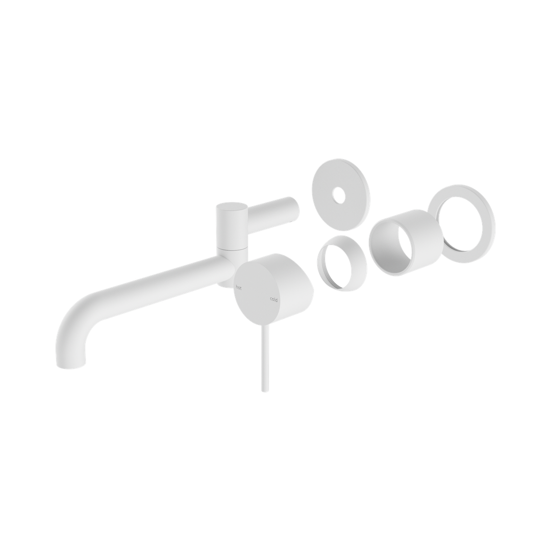 Nero Mecca Wall Basin/Bath Mixer Swivel Spout 225Mm Trim Kits Only Matte White