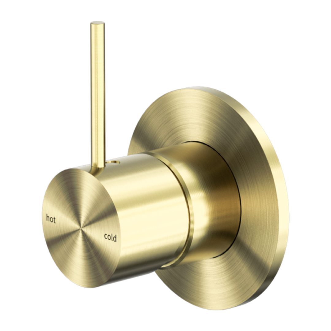 Nero Mecca Shower Mixer Handle Up - Brushed Gold