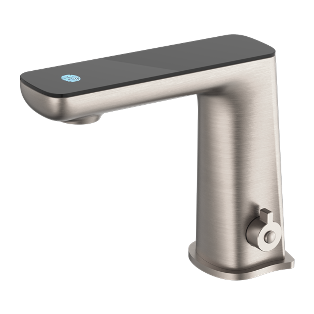 Nero Claudia Sensor Mixer With Black Top Display Brushed Nickel