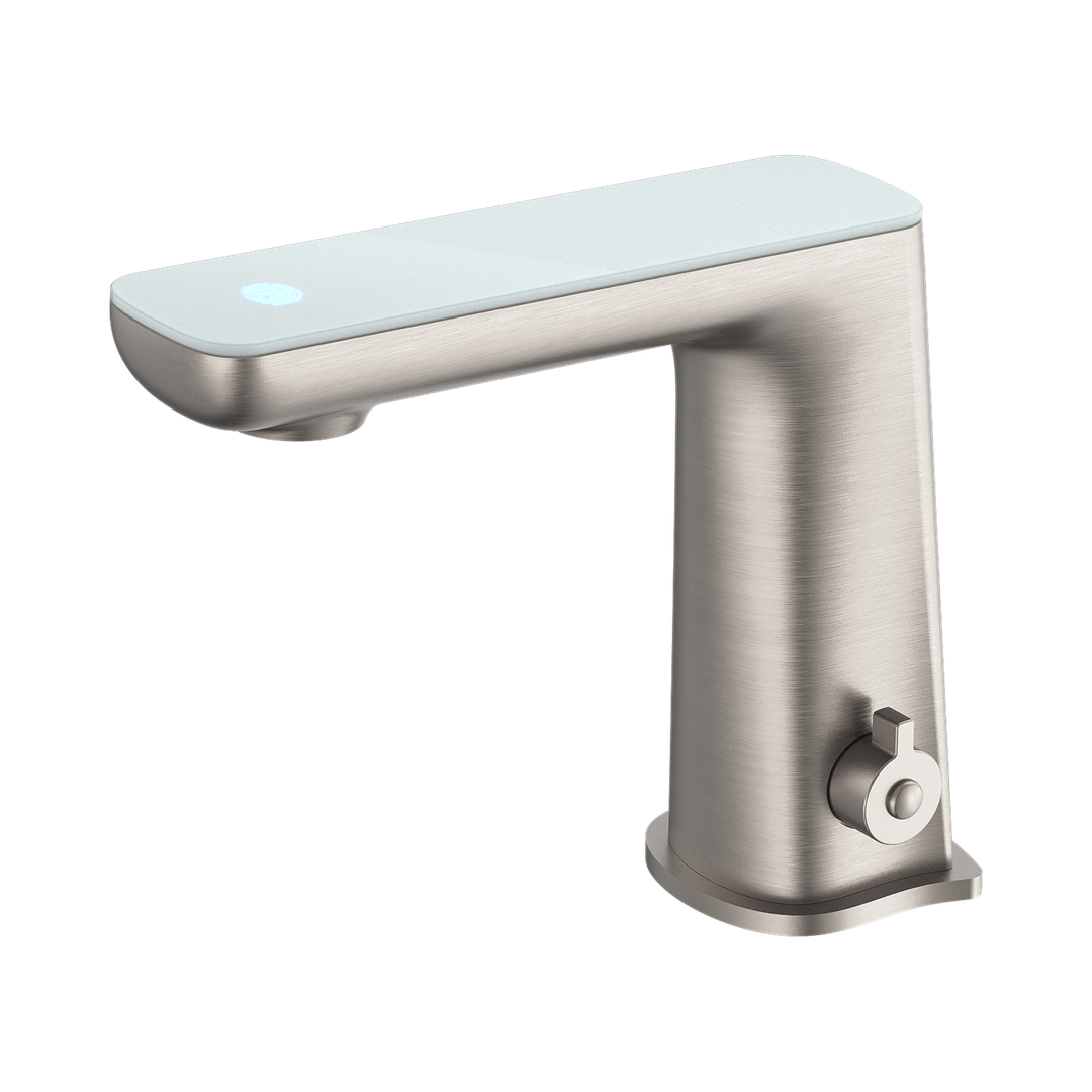 Nero Claudia Sensor Mixer With White Top Display Brushed Nickel