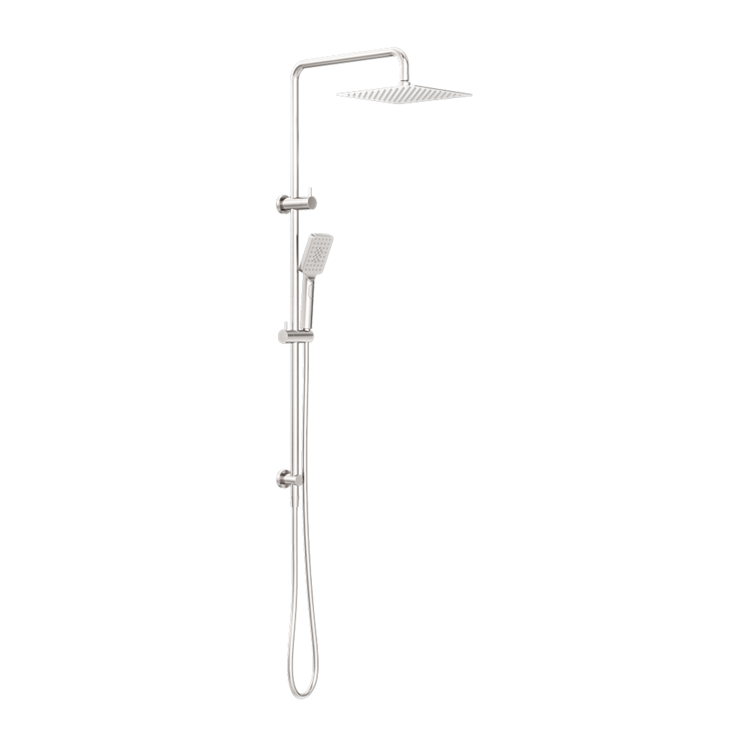 Nero Square Project Twin Shower Brushed Nickel