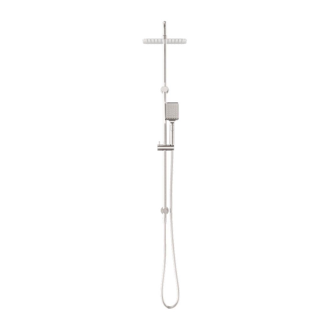 Nero Square Project Twin Shower Brushed Nickel