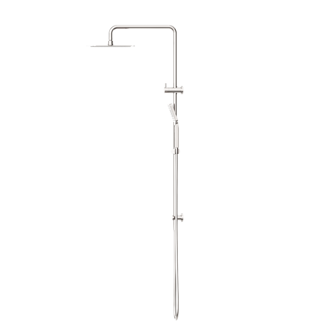Nero Square Project Twin Shower Brushed Nickel