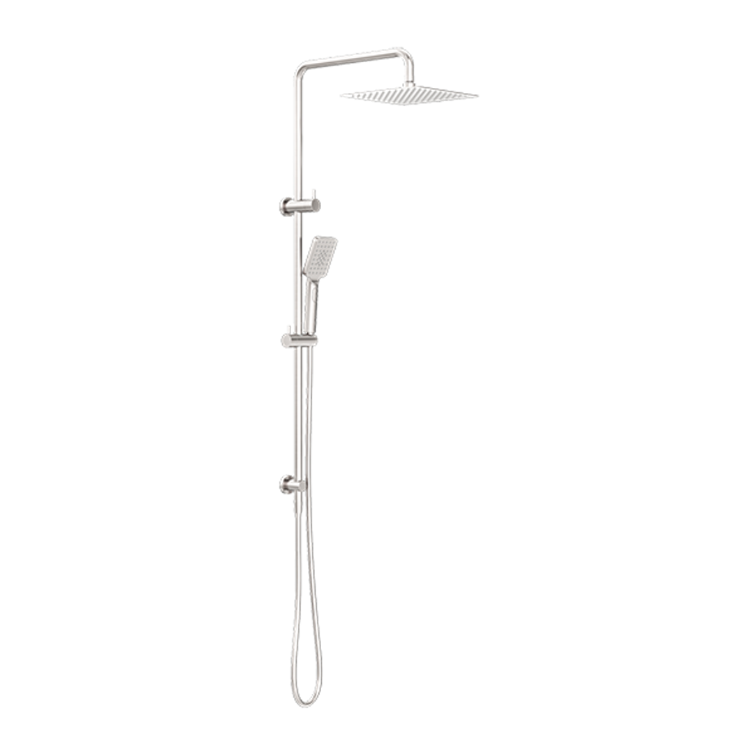 Nero Square Project Twin Shower Brushed Nickel