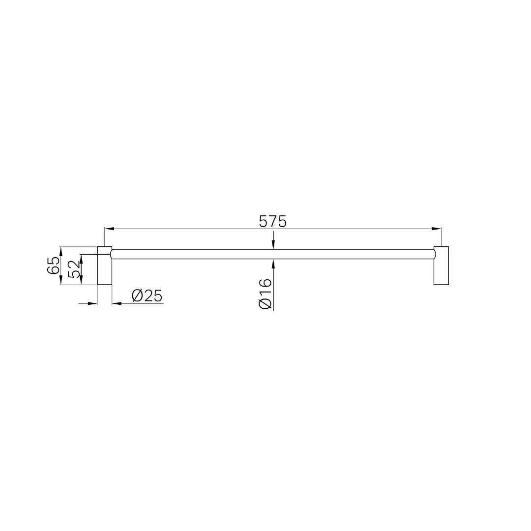 Nero New Mecca Single Towel Rail 600Mm Gun Metal