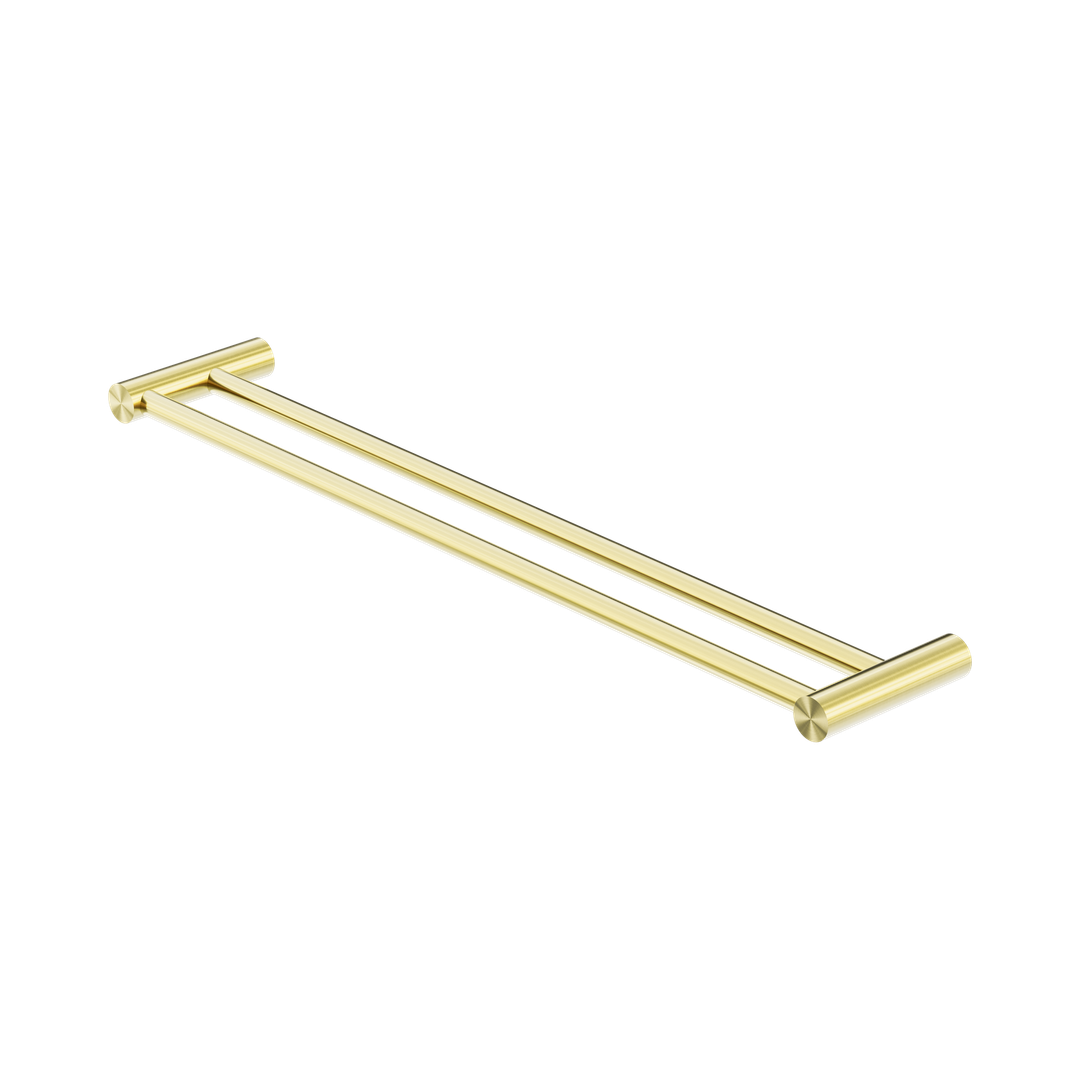 Nero New Mecca Double Towel Rail 600Mm Brushed Gold