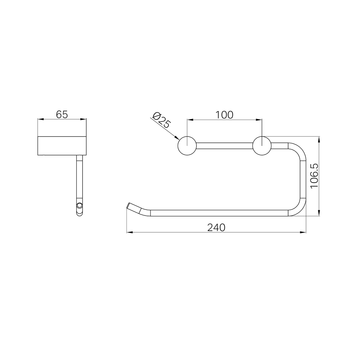 Nero New Mecca Hand Towel Rail Chrome