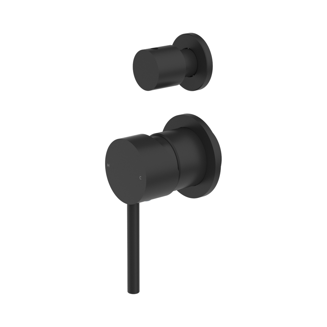 Nero Dolce Shower Mixer With Diverter Separate Back Plate Matte Black