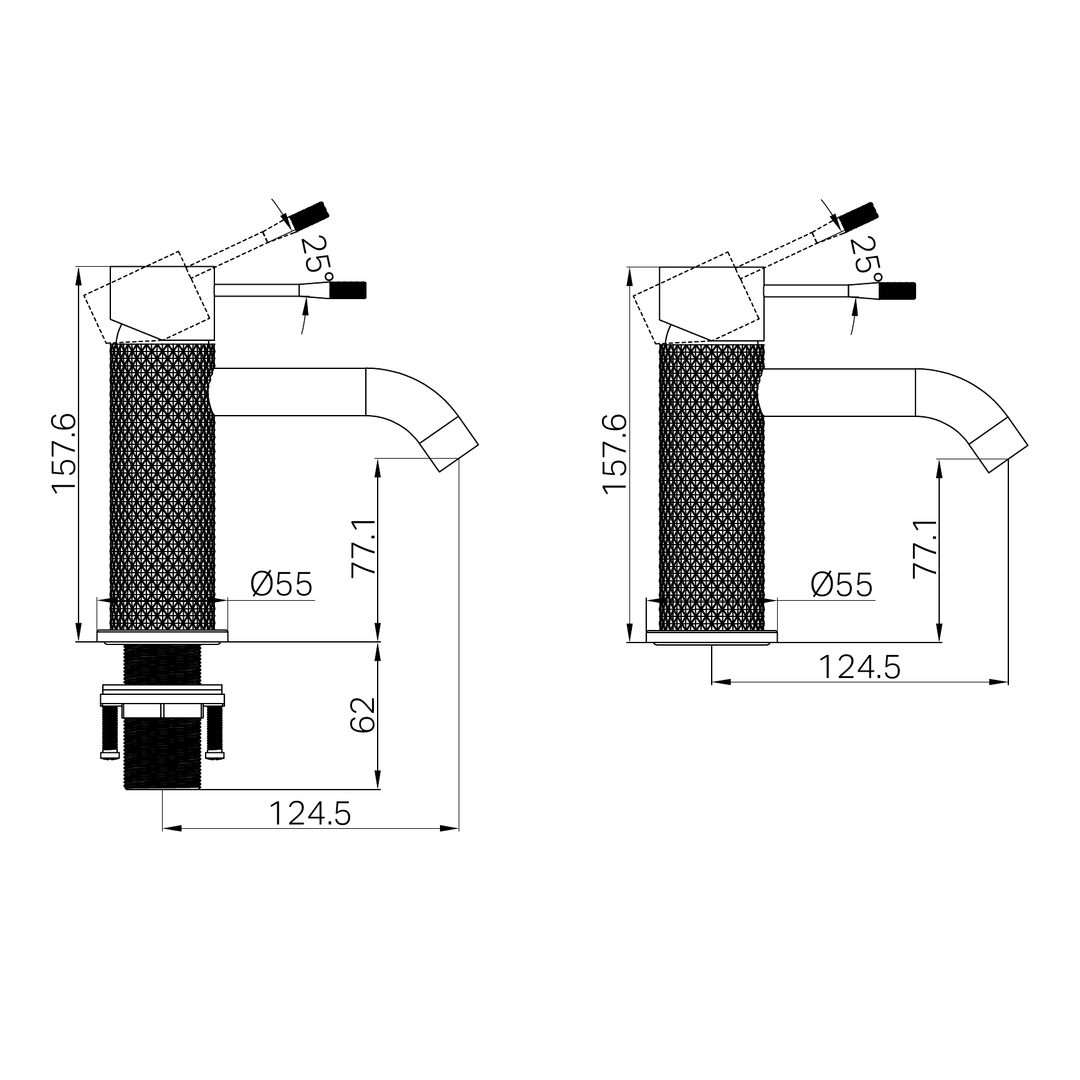 Nero Opal Basin Mixer Brushed Bronze