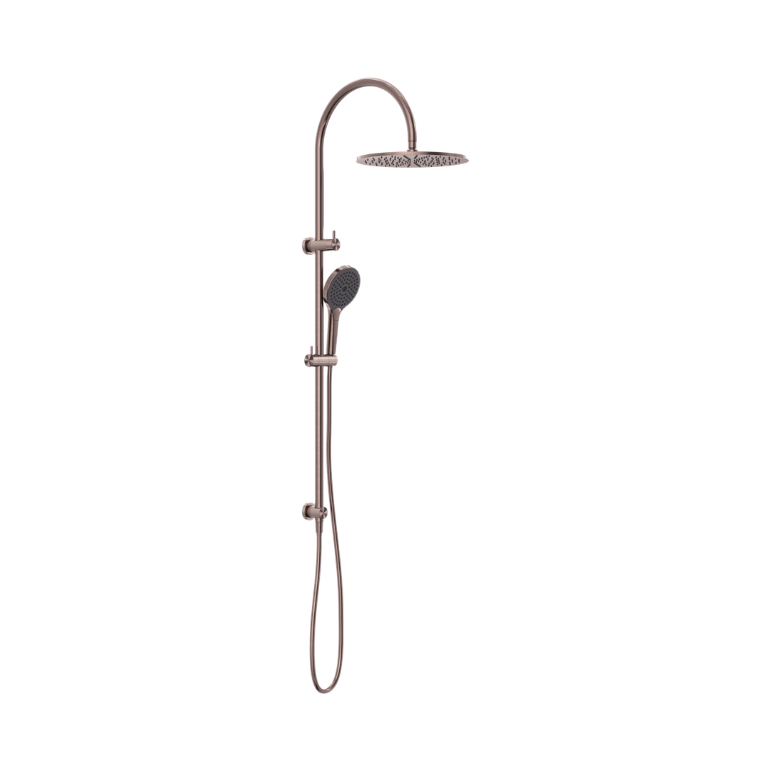 Nero Opal Twin Shower With Air Shower Ii Brushed Bronze