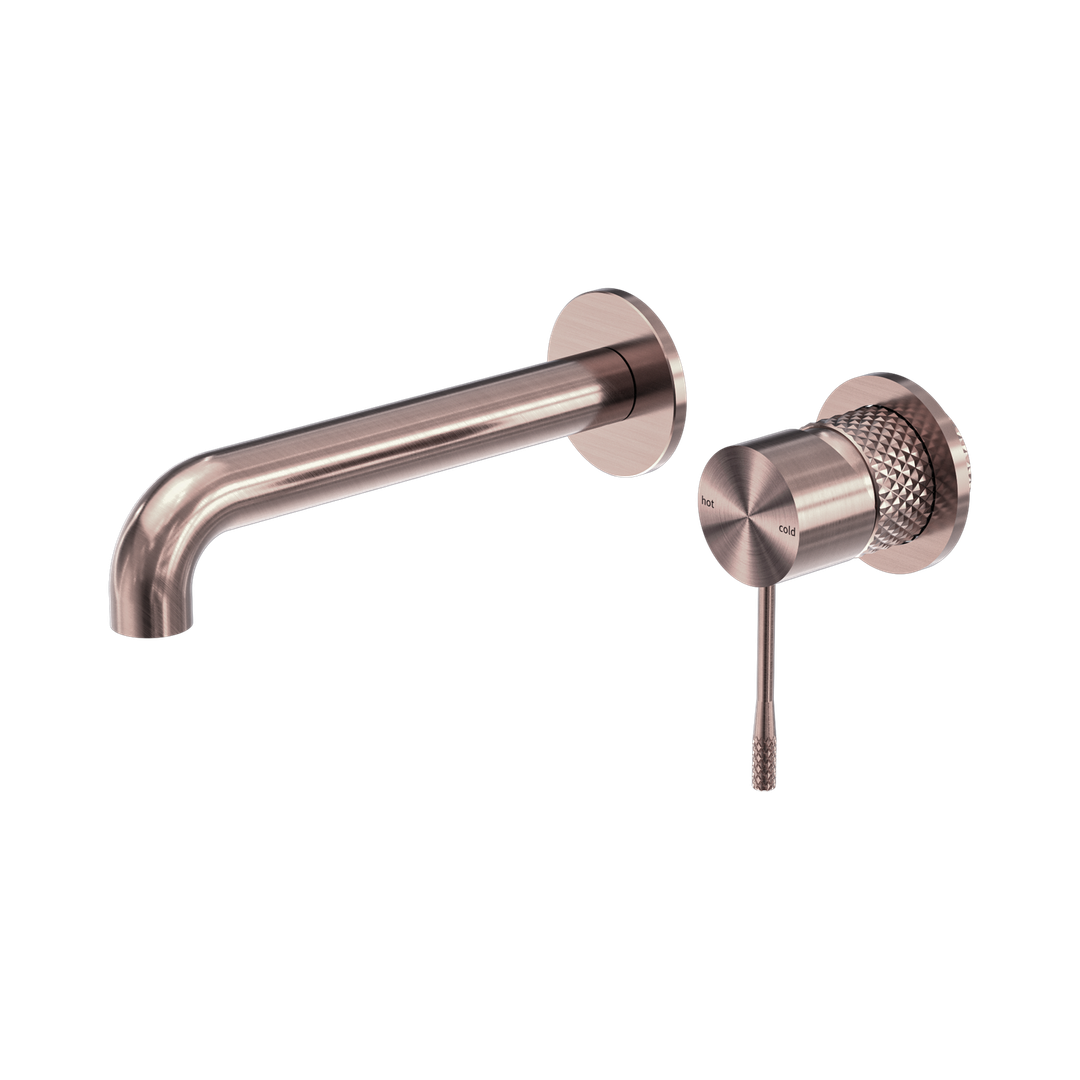 Nero Opal Wall Basin/Bath Mixer Separate Back Plate 230Mm Brushed Bronze