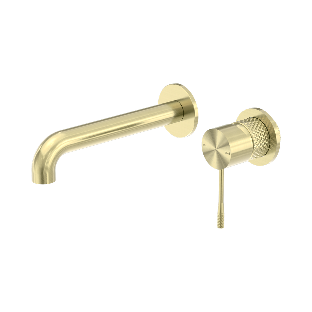 Nero Opal Wall Basin/Bath Mixer Separate Back Plate 260Mm Brushed Gold