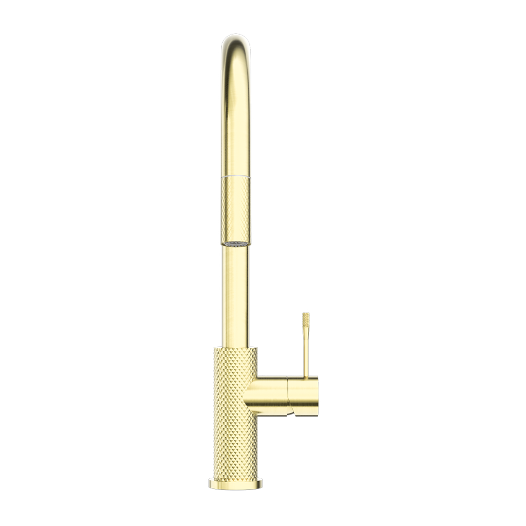 Nero Opal Pull Out Sink Mixer with Veggie Spray - Brushed Gold