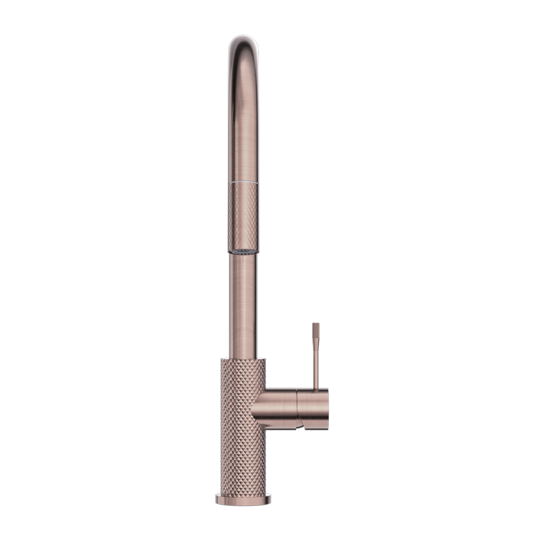 Nero Opal Pull Out Sink Mixer With Vegie Spray - Brushed Bronze