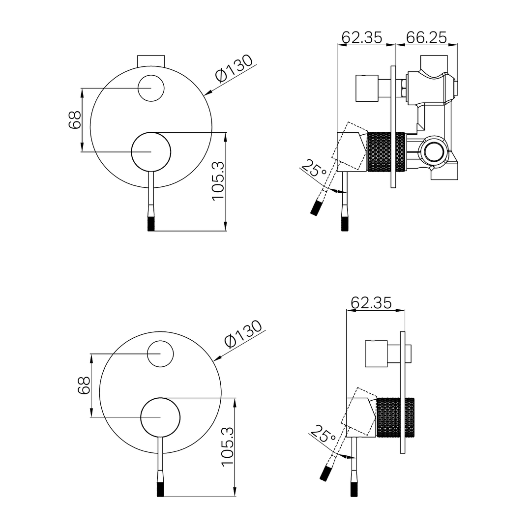 Nero Opal Shower Mixer With Divertor Brushed Nickel