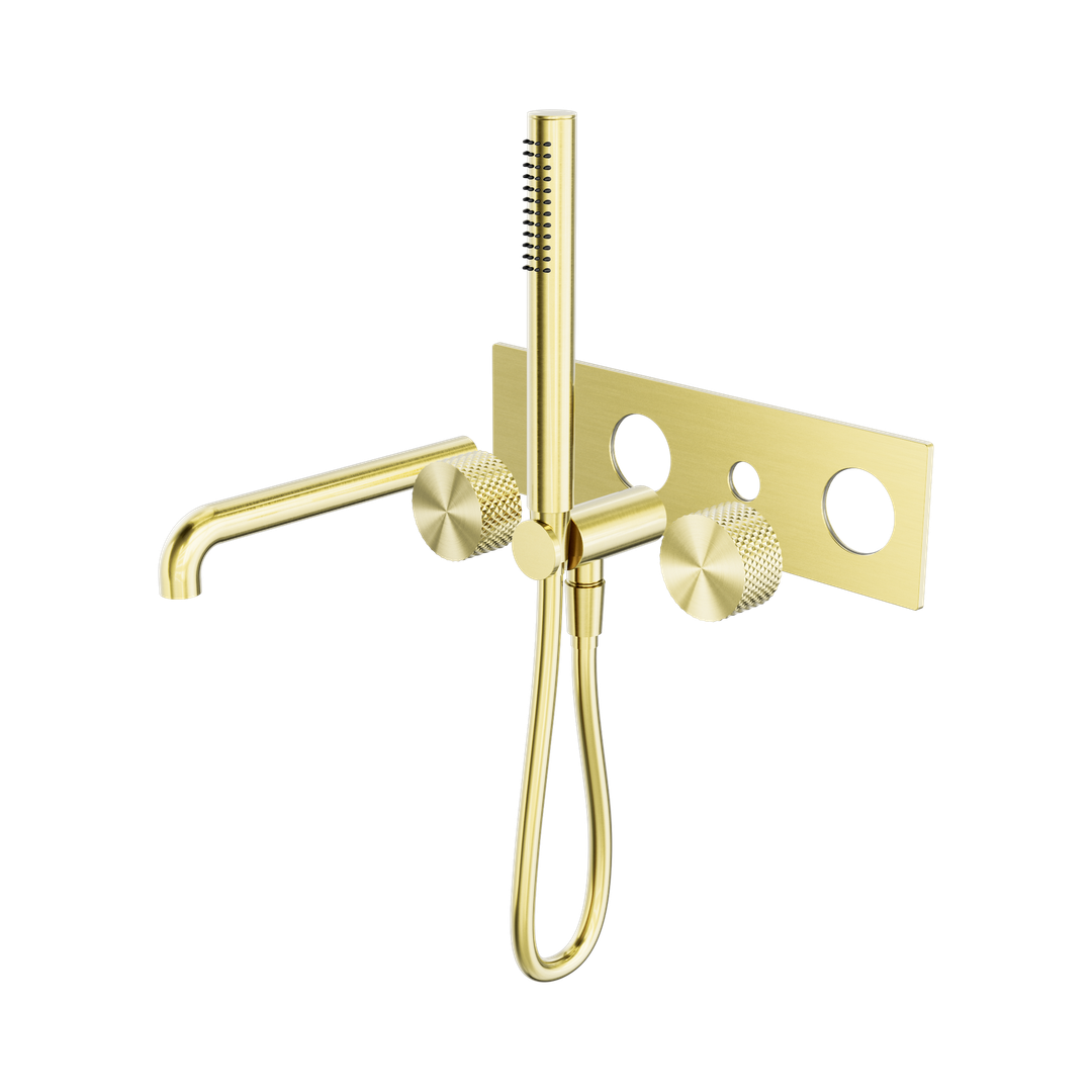 Nero Opal Progressive Shower System With Spout 230Mm Trim Kits Only Brushed Gold