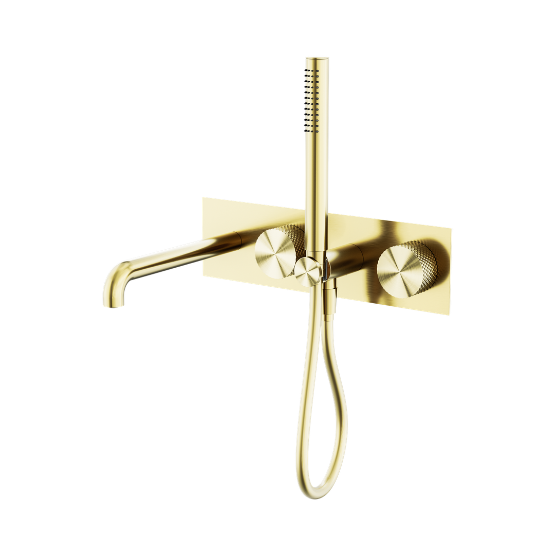 Opal Progressive Nero Shower System With Spout 250Mm - Brushed Gold