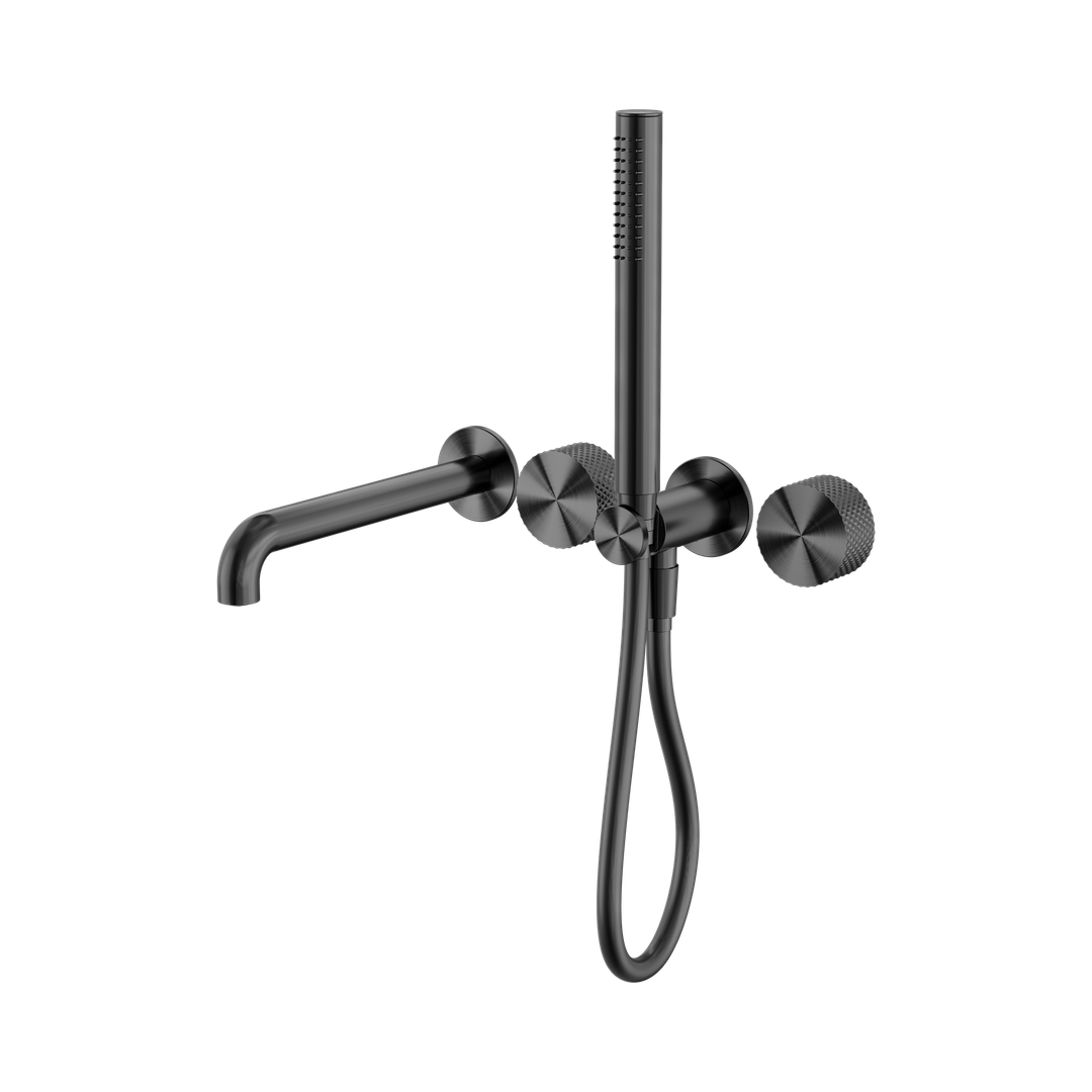 Opal Progressive Nero Shower System Separate Plate With Spout 250Mm - Graphite